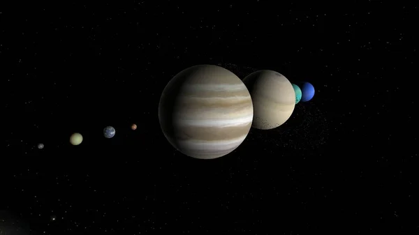 planets of the solar system, solar system, planets of the solar system sizes, comparison of the sizes of planets 3d render