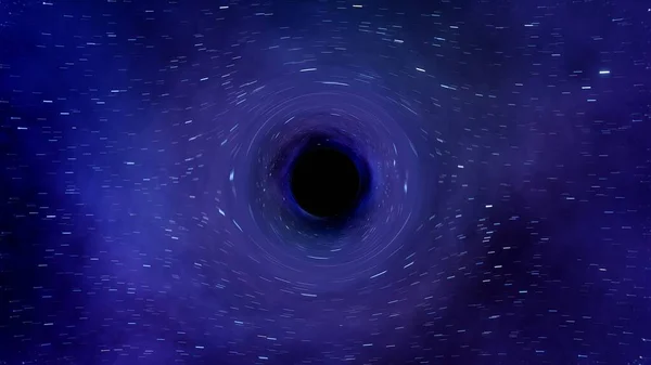 black hole, distortion from a black hole, black hole event horizon 3D render