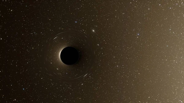 black hole, distortion from a black hole, black hole event horizon 3D render