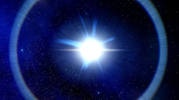 stars in space, neutron star, beautiful star in deep space, binary systems 3d render