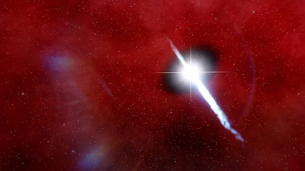 stars in space, neutron star, beautiful star in deep space, binary systems 3d render