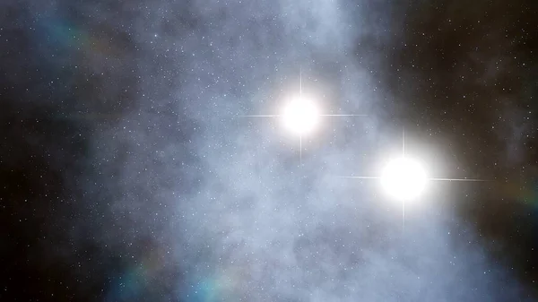 stars in space, neutron star, beautiful star in deep space, binary systems 3d render