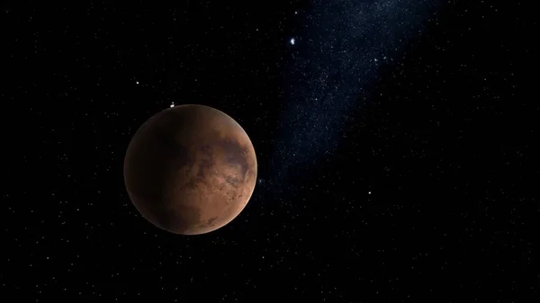 planet Mars, red planet Mars, Mars in the solar system 3d render