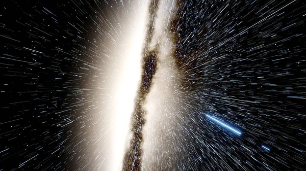 space flight through the warp, warp effect, warping, flight in stars, stars background 3d render