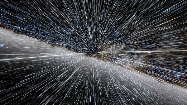 space flight through the warp, warp effect, warping, flight in stars, stars background 3d render
