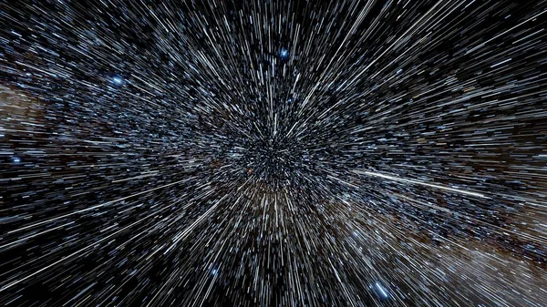 space flight through the warp, warp effect, warping, flight in stars, stars background 3d render
