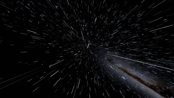 space flight through the warp, warp effect, warping, flight in stars, stars background 3d render