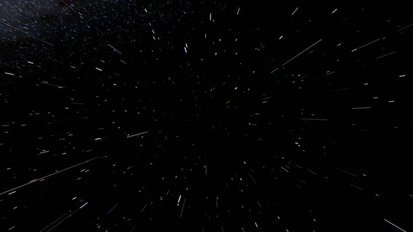 space flight through the warp, warp effect, warping, flight in stars, stars background 3d render