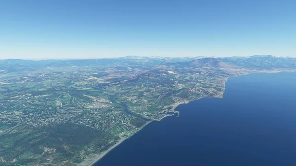 Gibraltar coast aerial view, Gibraltar drone aerial view