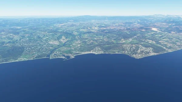 Gibraltar coast aerial view, Gibraltar drone aerial view