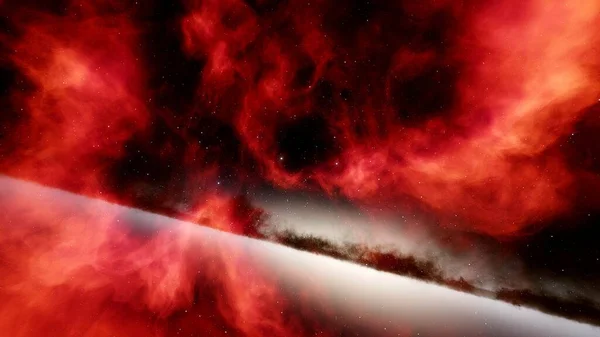 red-violet nebula in outer space, horsehead nebula, unusual colorful nebula in a distant galaxy, red nebula 3d render