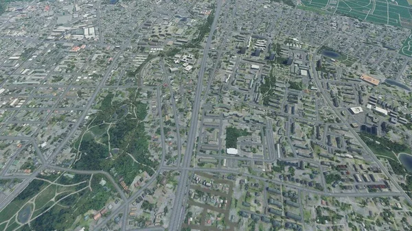 Hamburg aerial view, Hamburg drone 3D render