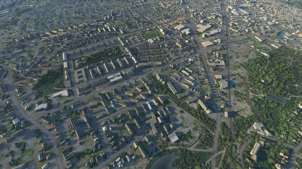 Hamburg aerial view, Hamburg drone 3D render