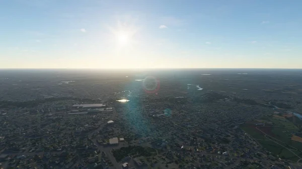 Hamburg aerial view, Hamburg drone 3D render