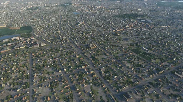 Hamburg aerial view, Hamburg drone 3D render