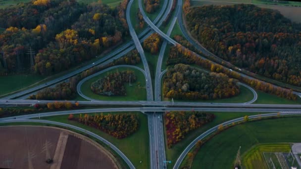 Vista Aérea Autopista Que Cruza Hegau Cerca Del Lago Constanza — Vídeo de stock