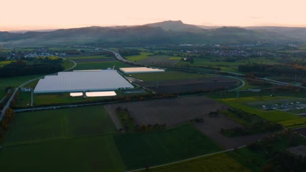 Vista Aérea Autopista Que Cruza Hegau Cerca Del Lago Constanza — Vídeos de Stock