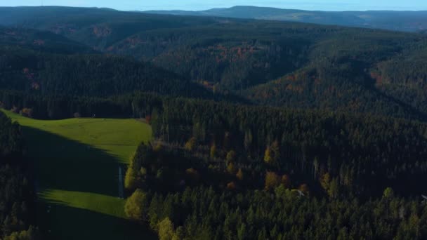 Letecký Pohled Kolem Vesnice Ebnet Německu Černém Lese Slunečný Den — Stock video