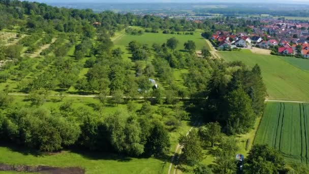 城の空中ビュードイツのBissingenの横にあるTeck 夏の晴れた日に — ストック動画