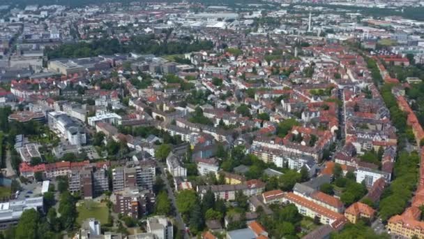 Luchtfoto Van Stad Darmstadt Duitsland Een Zonnige Dag Zomer — Stockvideo