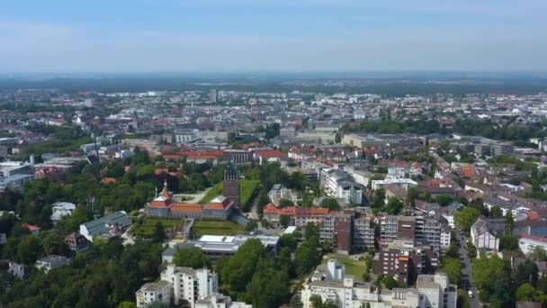 Luchtfoto Van Stad Darmstadt Duitsland Een Zonnige Dag Zomer — Stockvideo