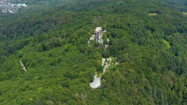 Veduta Aerea Del Castello Burg Frankenstein Vicino Alla Muehltal Germania — Video Stock