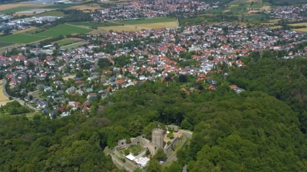 Повітряний Вид Місто Замок Альсбах Німеччині Сонячний День Влітку — стокове відео