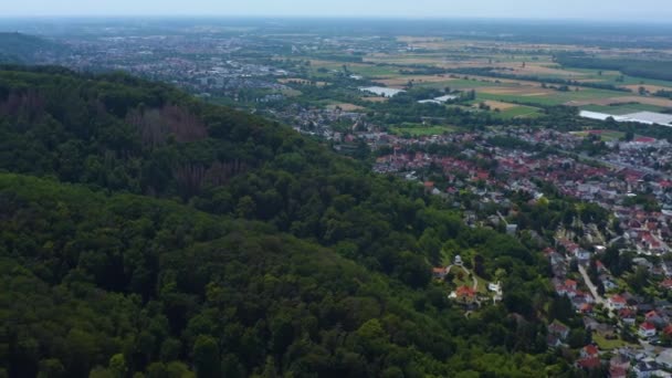 Letecký Pohled Zámek Město Alsbach Německu Slunečného Dne Létě — Stock video