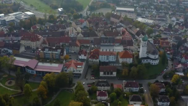 Vue Aérienne Ville Stockach Bord Lac Constance Allemagne Par Une — Video