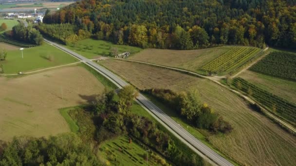 Veduta Aerea Dei Boschi Autunno Intorno Lago Costanza — Video Stock