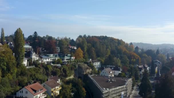 Vista Aérea Ciudad Ueberlingen Junto Lago Constanza Alemania Día Soleado — Vídeo de stock