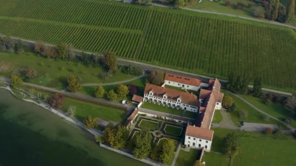 Luchtfoto Van Het Klooster Birnau Paleis Maurach Naast Het Bodenmeer — Stockvideo