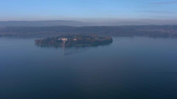 Vista Aérea Isla Mainau Lago Constanza — Vídeos de Stock