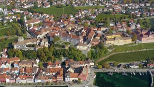 Veduta Aerea Della Città Meersburg Lungo Lago Costanza Germania Una — Video Stock