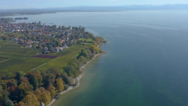 Vista Aérea Del Palacio Schlo Kirchberg Lado Del Lago Constanza — Vídeo de stock