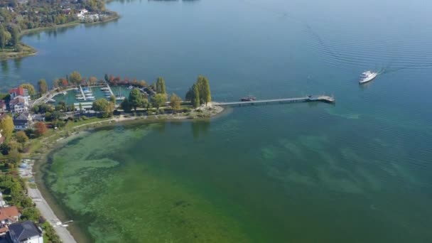 Veduta Aerea Della Città Immenstaad Lungo Lago Costanza Germania Una — Video Stock
