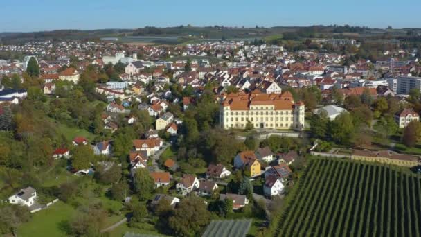 Vista Aérea Ciudad Tetnang Cerca Del Lago Constanza Alemania Día — Vídeo de stock