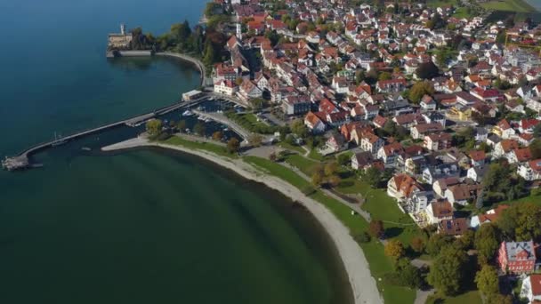 Veduta Aerea Della Città Langenargen Lungo Lago Costanza Germania Una — Video Stock