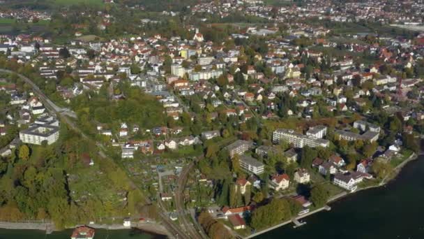 Vista Aérea Ciudad Lindau Lago Constanza — Vídeo de stock