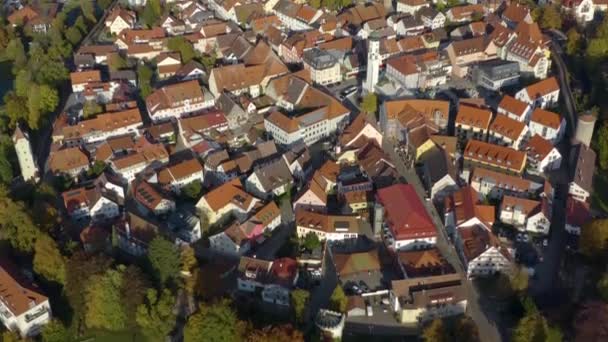 Pemandangan Udara Kota Isny Allgaeu Jerman Pada Sore Hari Yang — Stok Video