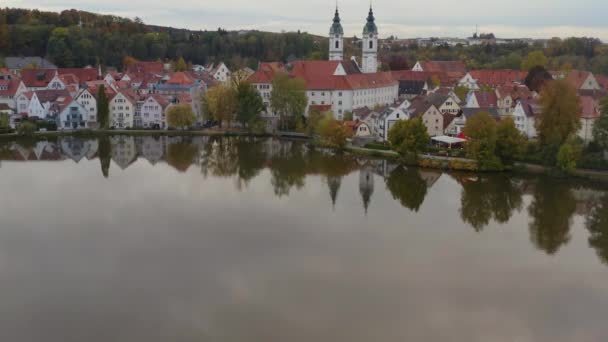 Sonbaharda Güneşli Bir Öğleden Sonra Almanya Bad Waldsee Nin Hava — Stok video