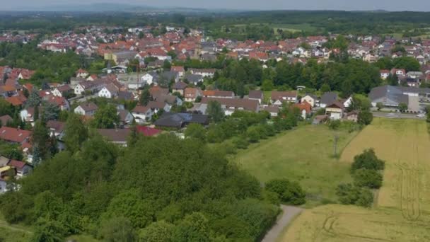 Vzduch Vesnice Ubstadt Německu Slunečného Dne Létě — Stock video