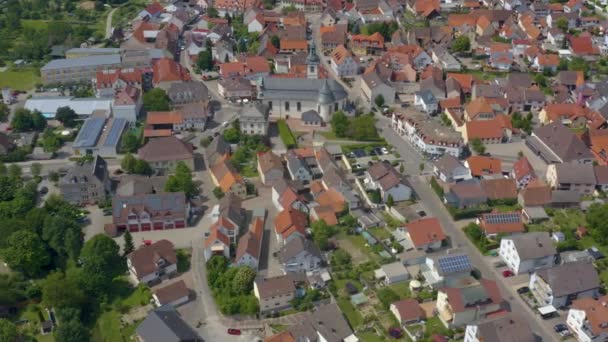 Aérea Del Pueblo Ubstadt Alemania Día Soleado Verano — Vídeos de Stock