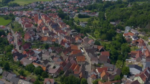 Воздух Старого Города Гохсхайм Германии Летом Солнечный День — стоковое видео
