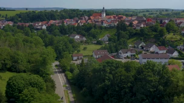 Aereo Della Città Vecchia Gochsheim Germania Una Giornata Sole Estate — Video Stock