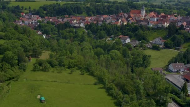 Vista Aérea Cidade Velha Gochsheim Alemanha — Vídeo de Stock
