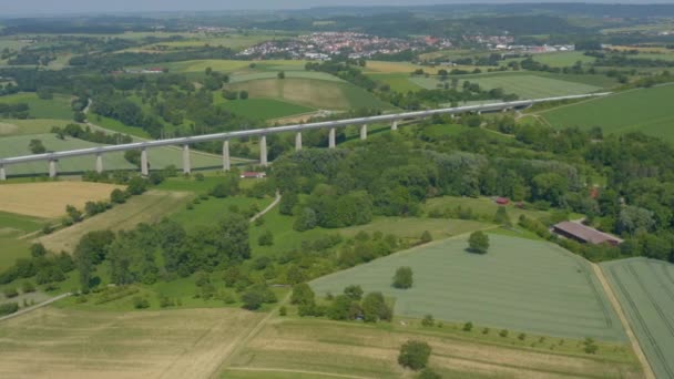 Antenne Der Bauerbacher Eisenbahnbrücke Deutschland — Stockvideo