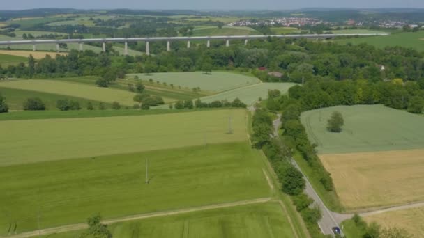 ドイツのボーベルバッハ鉄道橋の空気 — ストック動画
