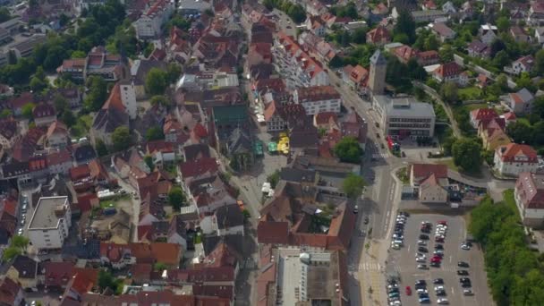 Aérea Ciudad Bretten Alemania Día Soleado Primavera — Vídeo de stock