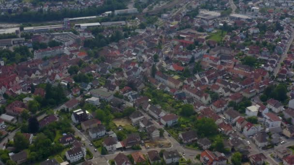 Luftaufnahme Der Stadt Bretten Einem Sonnigen Frühlingstag — Stockvideo